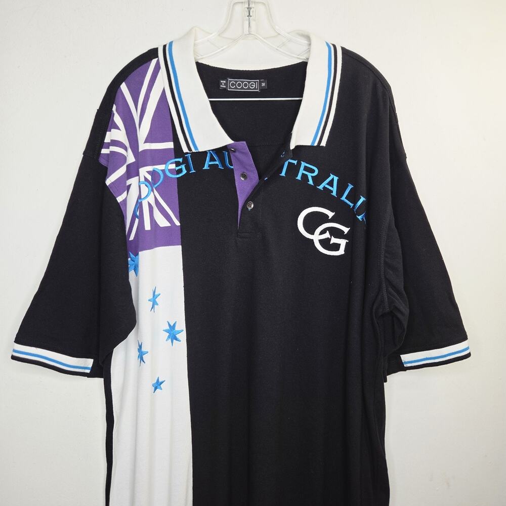 Vintage Y2K Coogi Australia Polo Shirt Men's Size 3X Embroidered Graphic Short